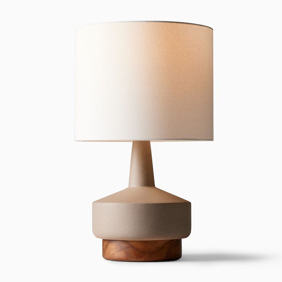 Wood & Ceramic Table Lamp (55 cm)
