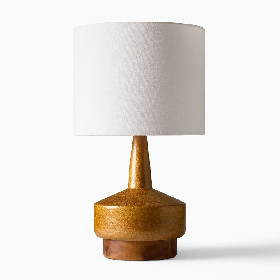 Wood & Ceramic Table Lamp (55 cm)