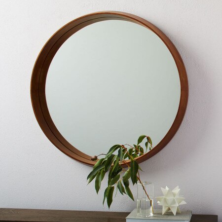 Wood Frame Ledge Round Wall Mirror West Elm Australia